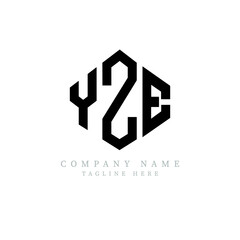 YZE letter logo design with polygon shape. YZE polygon logo monogram. YZE cube logo design. YZE hexagon vector logo template white and black colors. YZE monogram, YZE business and real estate logo. 