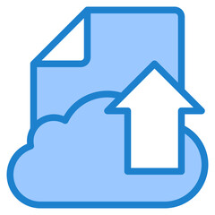 Cloud data blue style icon