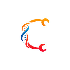 Mechanic DNA logo vector template, Creative DNA logo design concepts