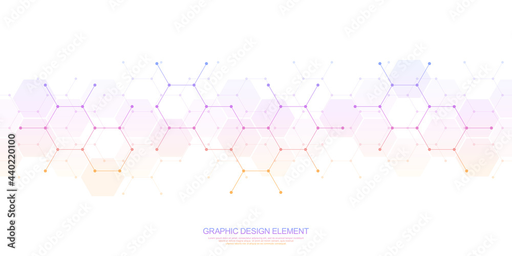 Aufkleber Abstract geometric background with hexagons pattern. The design element of hexagonal shape