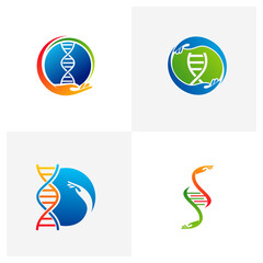 Set of DNA care logo vector template, Creative DNA logo design concepts
