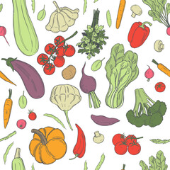 Vegetables. Vector pattern