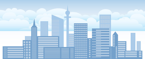 Obraz premium City landscape, urban landscape. Vector, cartoon illustration. Vector.