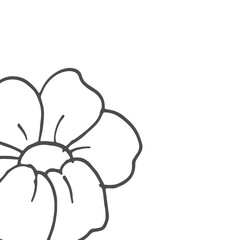 closeup concept, beautiful simple flower isolated on white background. hand drawn vector. cute and fresh flower. doodle art for wallpaper, cover, poster, banner, greeting, invitation card,presentation