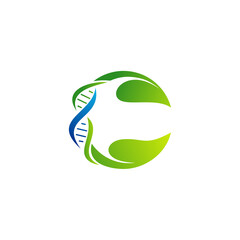 Leaf DNA logo vector template, Creative DNA logo design concepts