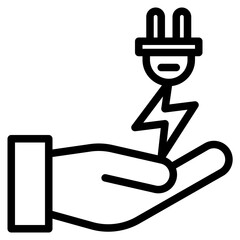 Energy saving outline style icon