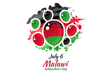 July 6, Independence Day of Malawi vector illustration. Suitable for greeting card, poster and banner.