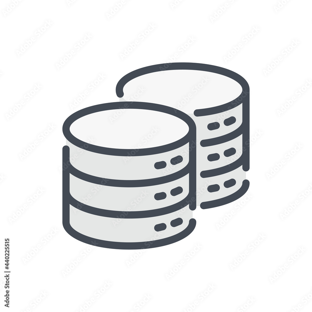 Poster database color line icon. server storage vector outline colorful sign.