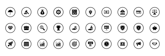 Business and Finance icon set for web