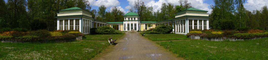 Building of new colonnade in Frantiskovy Lazne with Natalie mineral spring                              