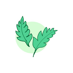 two green leaves illustration on white background. symbol of nature. hand drawn vector. beautiful leaf icon. doodle art for logo, label, cover, poster, wallpaper, advertising, banner, clipart, sticker