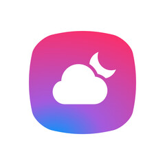 Obraz premium Cloudy Night - App Icon Button