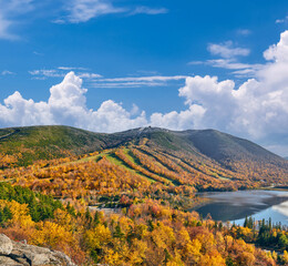 View of Echo Lake from Artist's Bluff in autumn