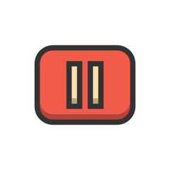 Pause filled outline icon.