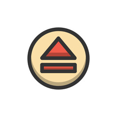 Eject filled outline icon.