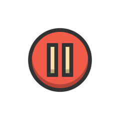 Pause filled outline icon.