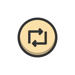 Repeat filled outline icon.