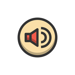 Sound filled outline icon.