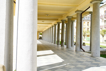 Spa colonnade in Frantiskovy Lazne                               