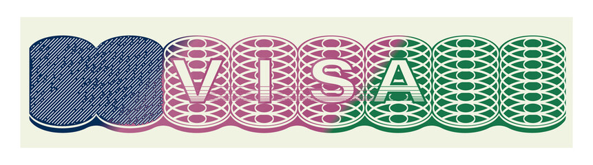 Element of visa document, illustration. Banner design