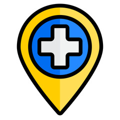 Obraz premium Location color line style icon