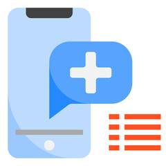 Obraz premium Call Hospital flat style icon