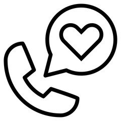 Call hearth outline style icon