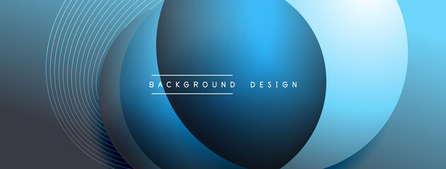 Gradient circles with shadows. Vector techno abstract background. Modern overlapping forms wallpaper background, design template