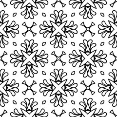 Black and White Ornaments, Seamless Vector Pattern for wrapping paper, fabric, textile, wedding invitations, packing.
