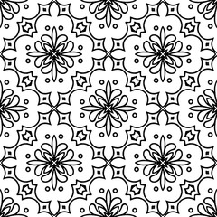 Black and White Ornaments, Seamless Vector Pattern for wrapping paper, fabric, textile, wedding invitations, packing.