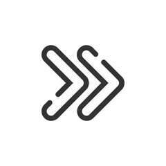 Rewind outline icon.