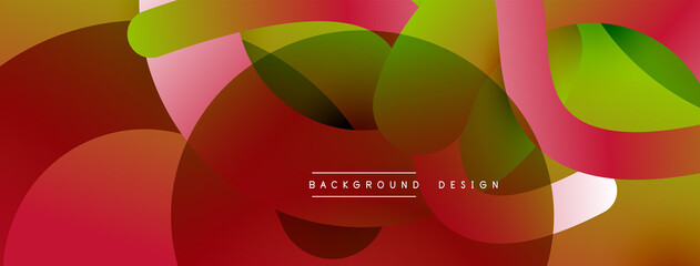 Abstract overlapping lines and circles geometric background with gradient colors