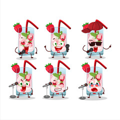 A Cute Cartoon design concept of strawberry mojito singing a famous song
