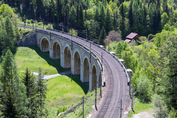 Semmering mountain railway historic viaduct bridge