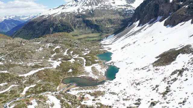Aerial 4K - Val Viola in Valtellina, spring view