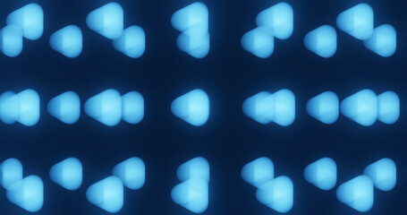 Render with blurred background of blue triangular bokeh