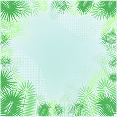 Fototapeta na wymiar Stylization of the palm flower. Palm tree branch. Vector background. Abstract artistic vector illustration. Simple illustration. Vector drawing. Vector set.