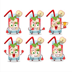 A sporty apple mojito boxing athlete cartoon mascot design