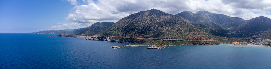 Fototapeta premium Aerial photo of a beach in Bali village. Crete.
