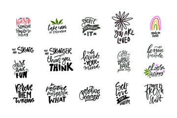 Positive quote. Hand lettering illustration for your design