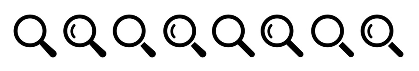 Magnifying glass icon symbol. Search bar design element. Loupe sign isolated.