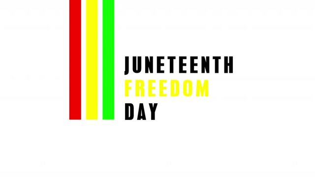 Motion of Juneteenth Independence Day. Freedom or Emancipation day. Annual american holiday, celebrated in June 19. African-American history and heritage.