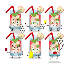 Apple mojito cartoon character working as a Football referee