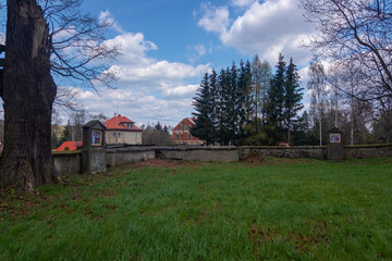 The Way of the Cross at the Church of St. John of Nepomuk in the small village of Staré Křečany in the Czech Republic.