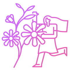 Woman with flowers icon