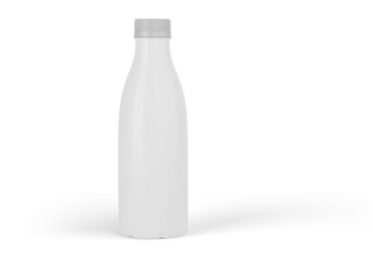white plastic bottle mockup. Isolated on white background
