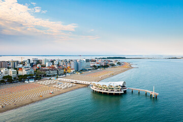 Fototapeta premium Lignano Sabbiadoro beach in the Friuli Venezia Giulia region, Italy