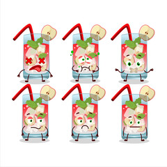 Apple mojito cartoon character with nope expression