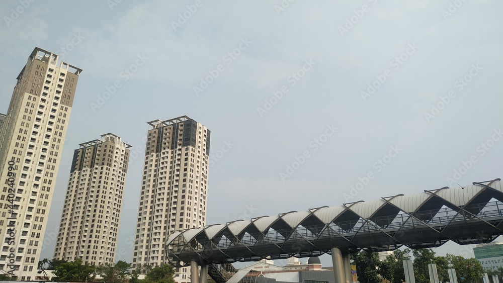 Wall mural city skyline with skyscrapers