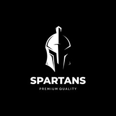Sparta Logo Black Silhouette Vector Illustration Design Vintage
